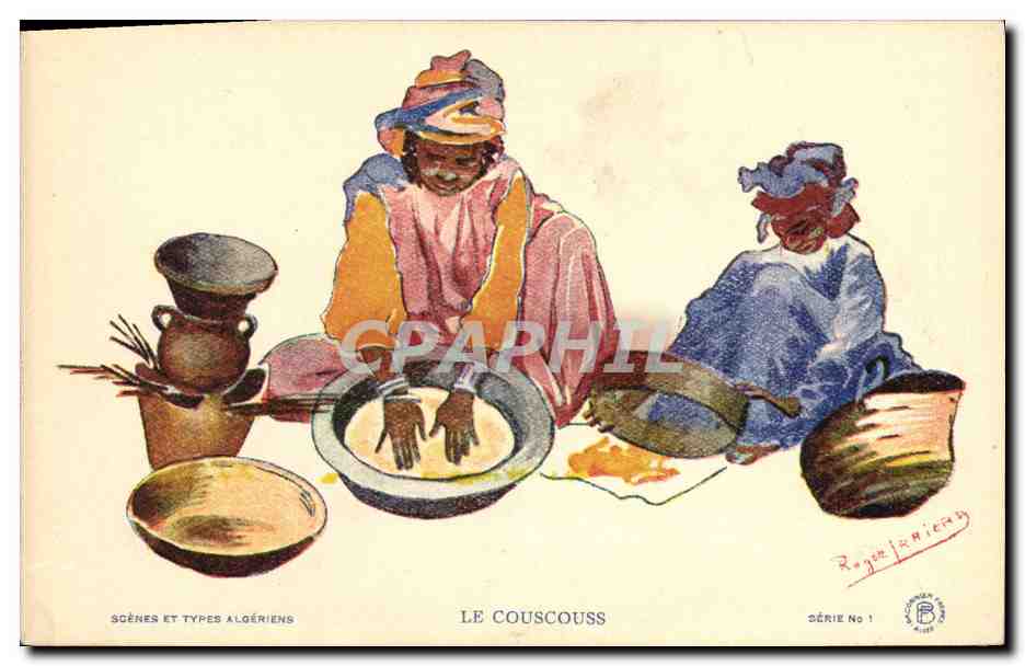 CPA Fantaisie Illustrateur Afrique du Nord Le couscous Algerie 