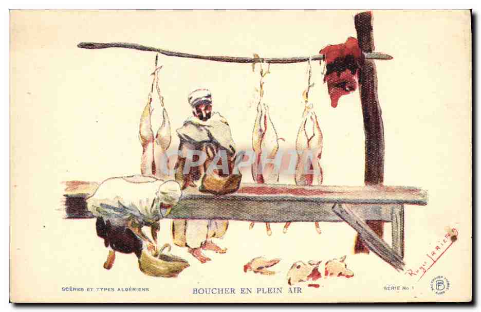 Boucher en plein air — Scènes et types algériens — Roger Janicet, série n°1