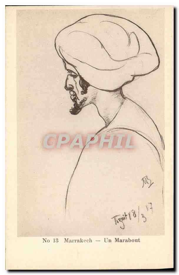 Marrakech — Un Marabout — croquis du Comité Marocain