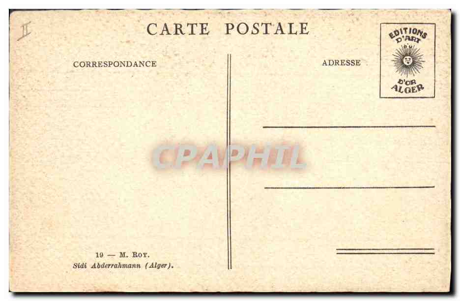 CPA Fantaisie Illustrateur Afrique du Nord Roy Sidi Abderrahmann Alger — Rückseite