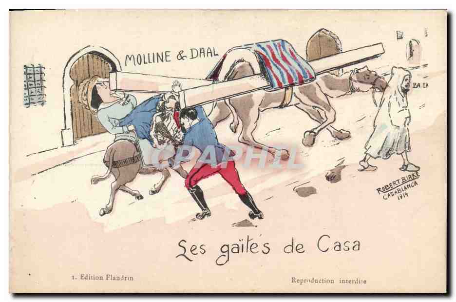CPA Fantaisie Illustrateur Afrique du Nord Maroc Les gaites de Casa Casablanca Chameau