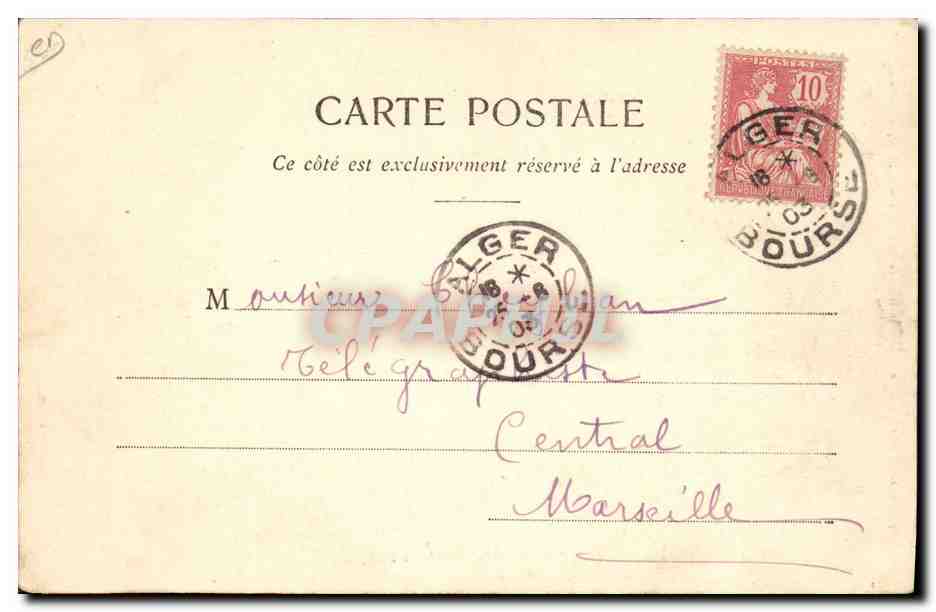 CPA Fantaisie Illustrateur Arrivee de Monsieur Loubet President de la Republique en Algerie  — Rückseite