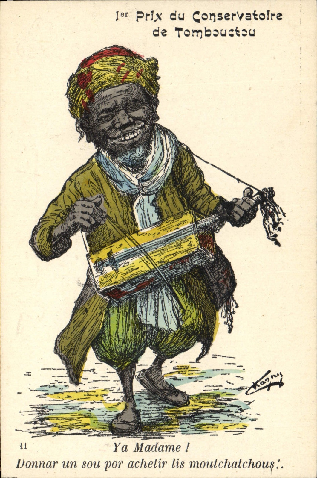 Musicien africain — caricature — Chagny, n°11
