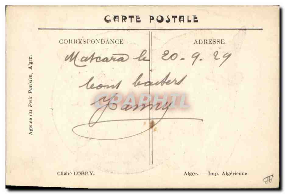 CPA Fantaisie Illustrateur Afrique du Nord Baleck  — Rückseite