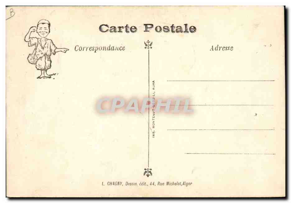 CPA Fantaisie Illustrateur Afrique du Nord  — Rückseite