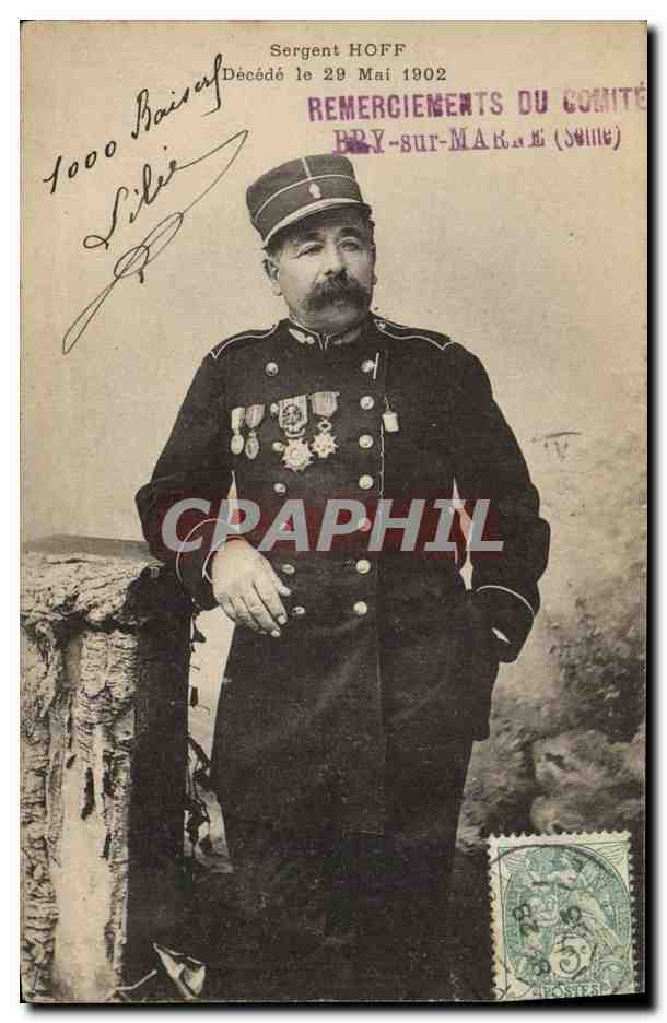 Sergent HOFF — Décédé le 29 Mai 1902 — Remerciements du Comité de Bry-sur-Marne (Seine)