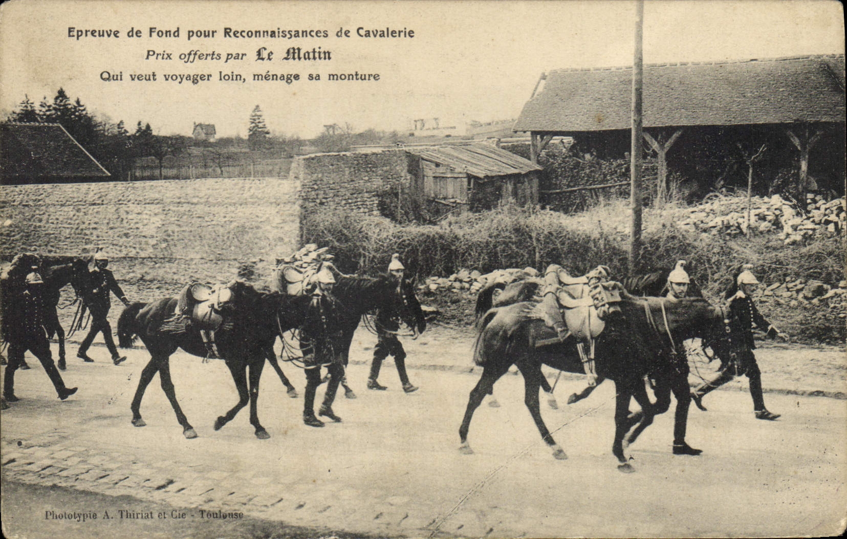 Épreuve de Fond pour Reconnaissances de Cavalerie — Prix offerts par Le Matin — Phototypie A. Thiriat & Cie - Toulouse