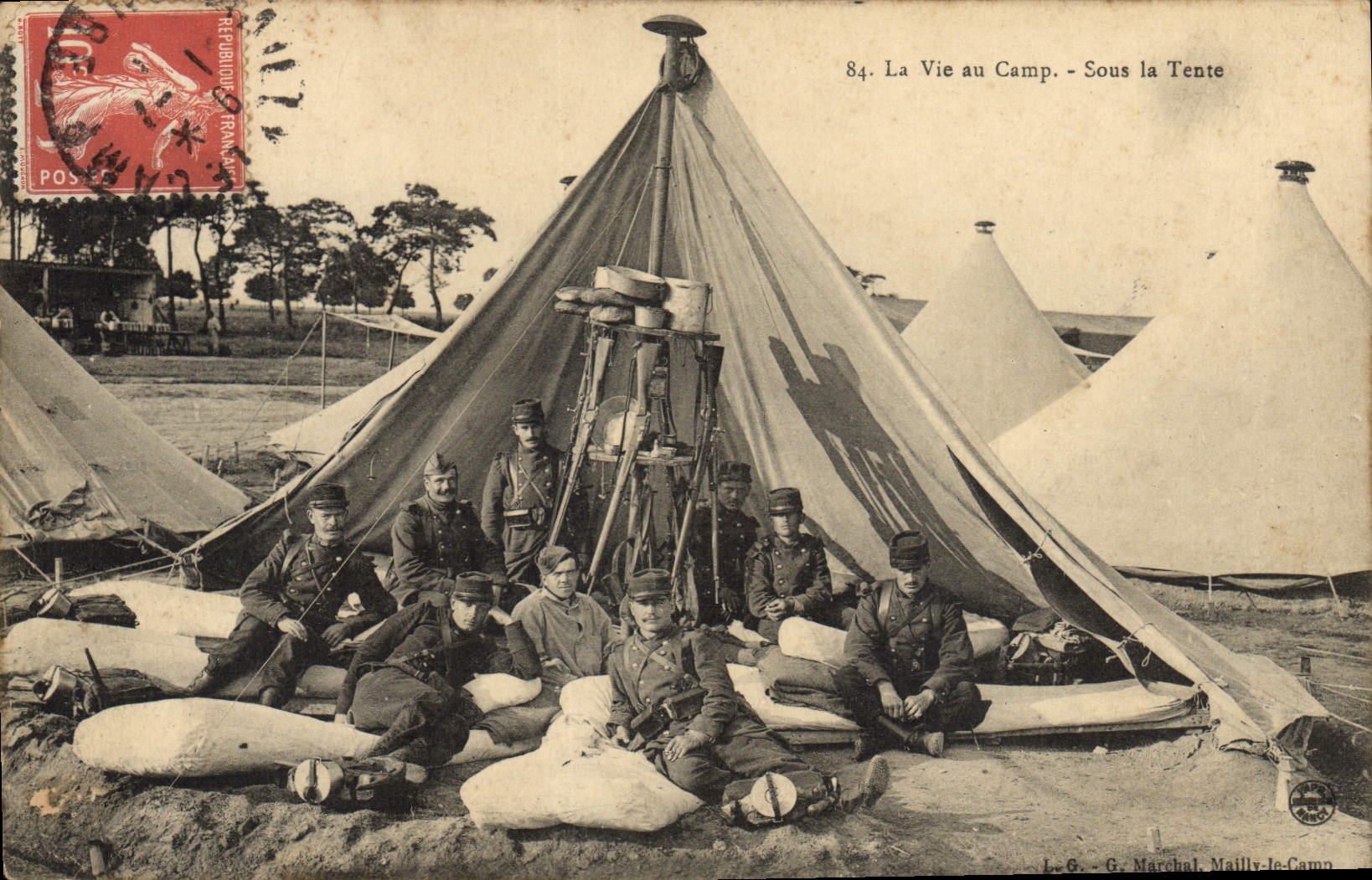 Vie au Camp - Sous la Tente — série 84 — G. Marchal, Mailly-le-Camp