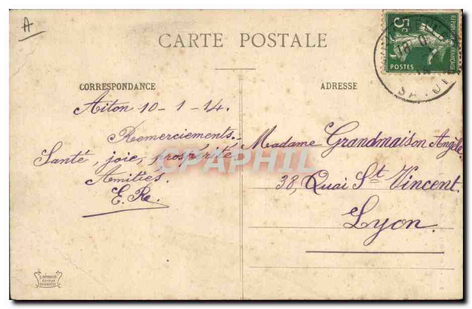 CPA Folklore Savoie Tarentaise Fileuse  — Verso