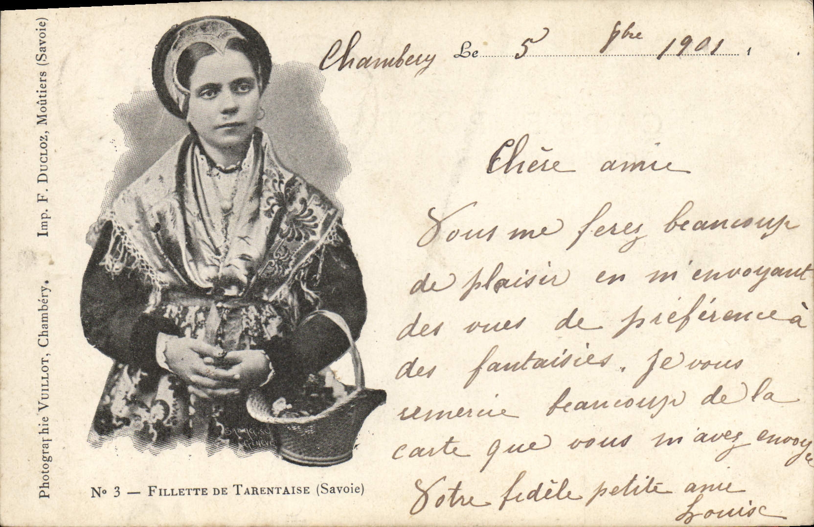 CPA Folklore Savoie Fillette de Tarentaise