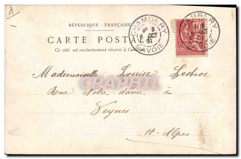 CPA Folklore Savoie Fillette de Tarentaise — Verso