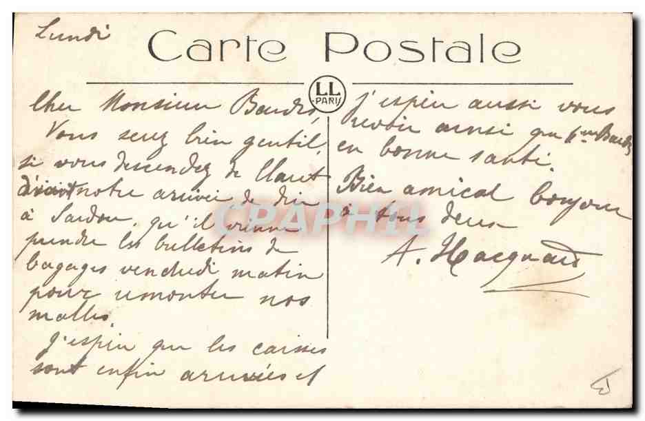 CPA Folklore Savoie Bessans ane mule  — Verso