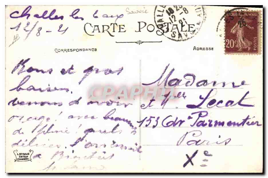 CPA Folklore Savoie Tarentaise  — Verso