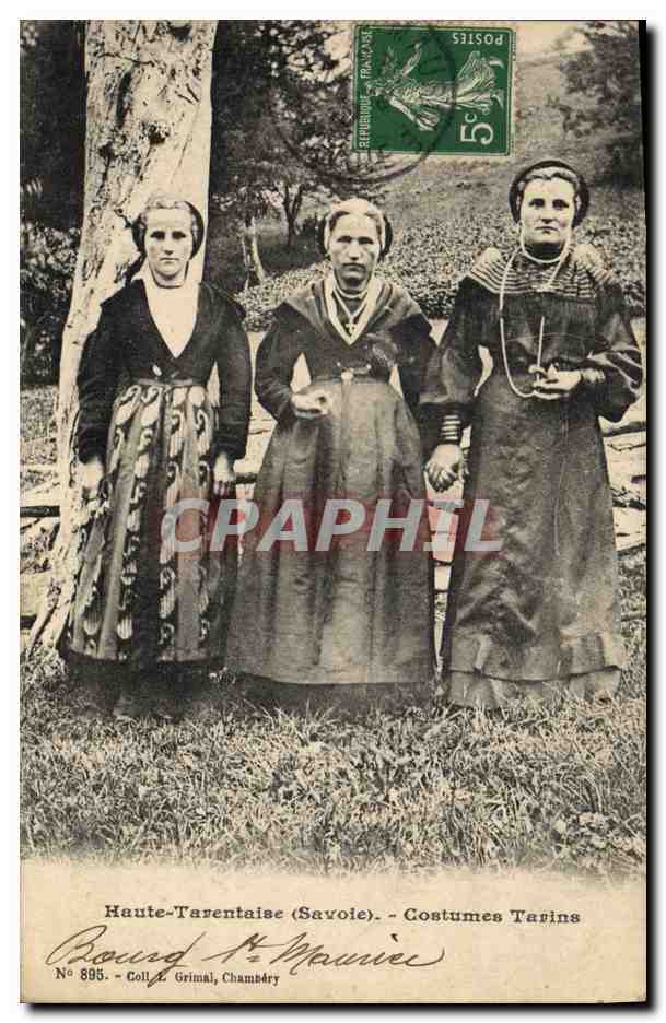 CPA Folklore Savoie Haute Tarentaise Costumes Tarins