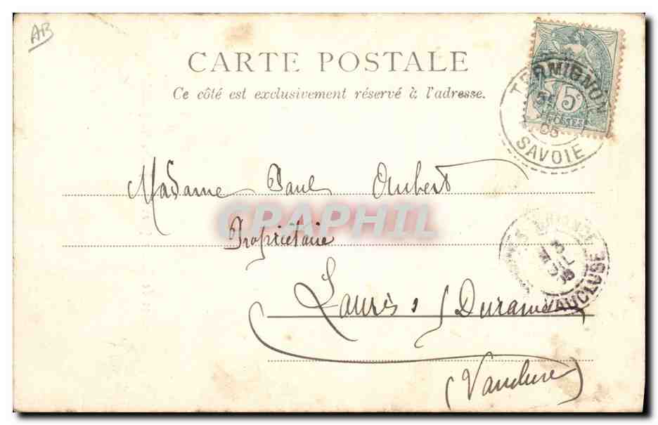CPA Folklore Savoie Moutiers Brides les Bains  — Verso