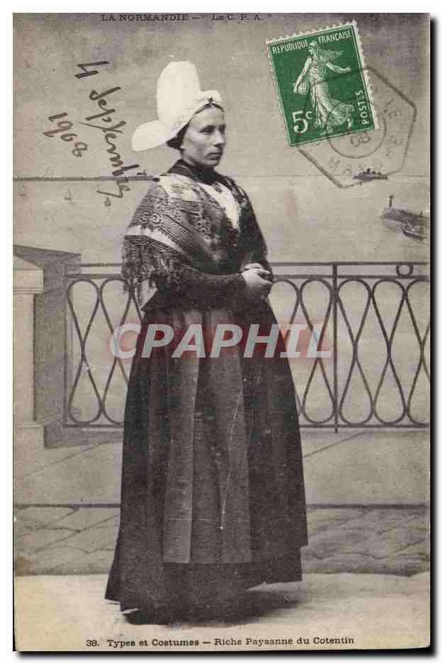CPA Folklore Normandie Riche paysanne du Cotentin