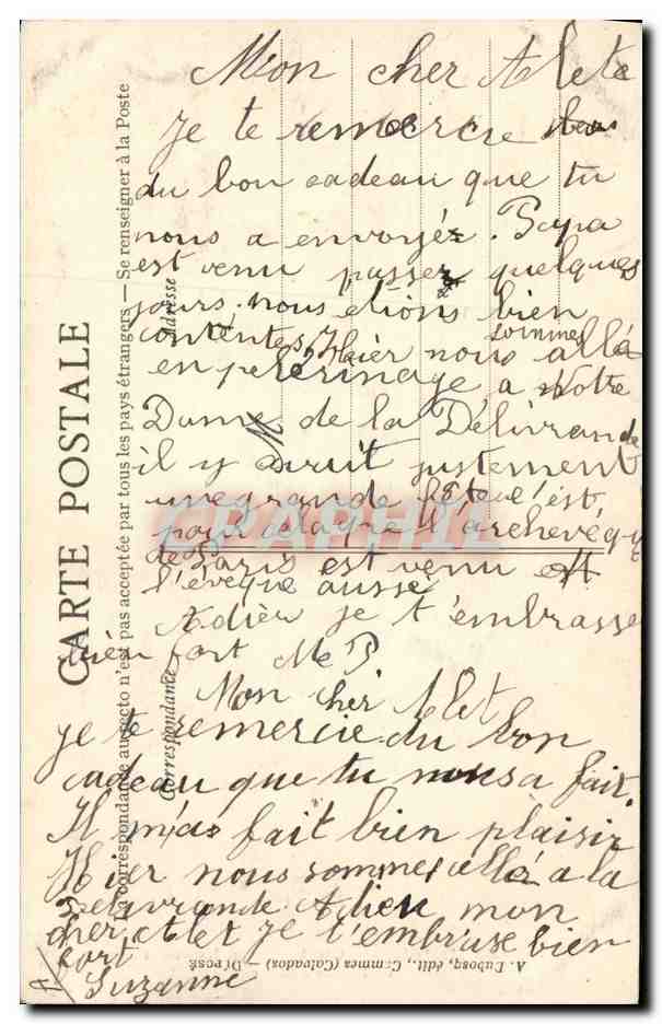 CPA Folklore Normandie Un brin de causette — Verso