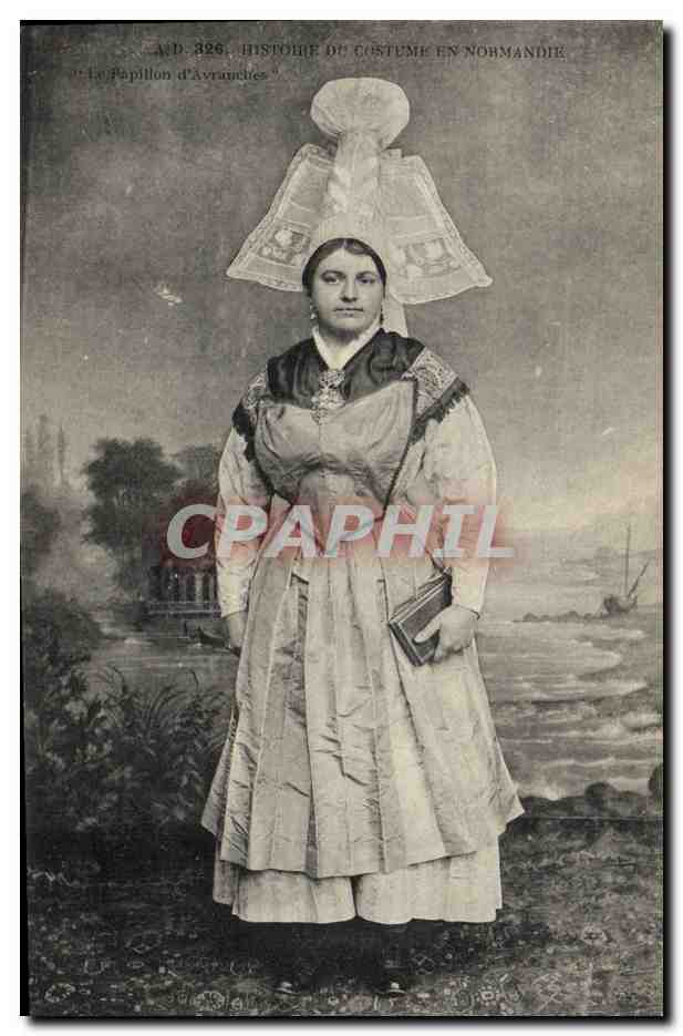 CPA Folklore Normandie Le papillon d'Avranches 