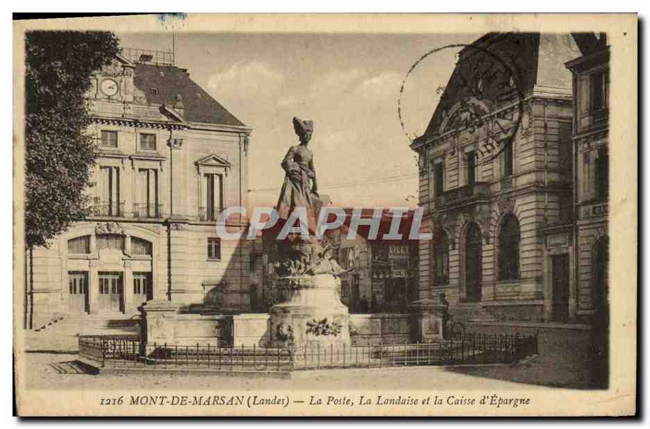CPA Poste Mont de Marsan La Poste La Landaise et la Caisse d'Epargne