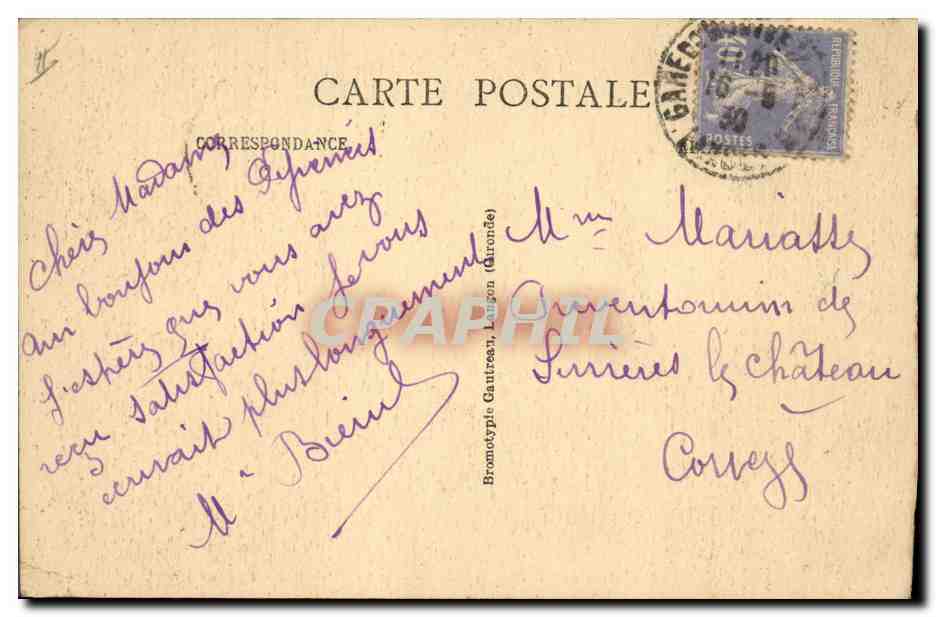 CPA Poste Mont de Marsan La Poste La Landaise et la Caisse d'Epargne — Rückseite