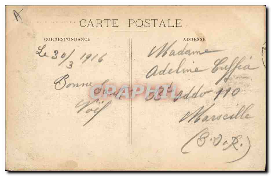 CPA Poste Dijon Hotel des Postes et Rue du chateau — Rückseite
