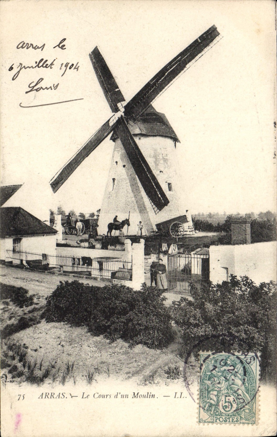 Arras — Le Cours d'un Moulin — LL. — Imprimerie Nouvelle Photographique, Paris
