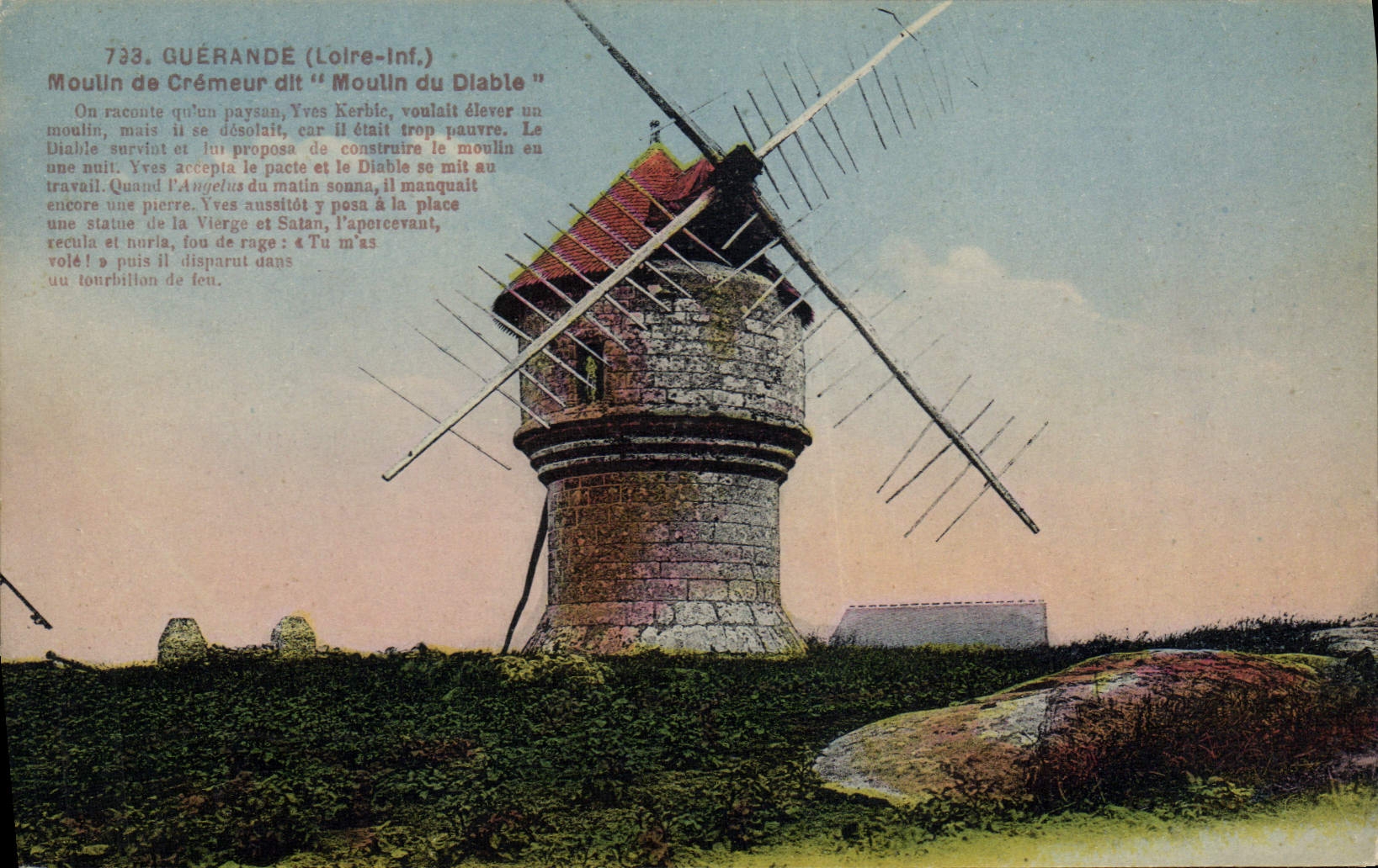 Guérande (Loire-Inf.) — Moulin de Créméur dit "Moulin du Diable" — F. Chapeau, Imp.-Edit., Nantes