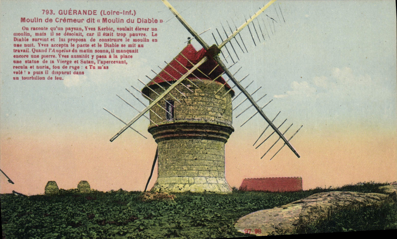 Guérande (Loire-Inf.) — Moulin de Créméour dit « Moulin du Diable » — F. Chapeau, Nantes, n° 793