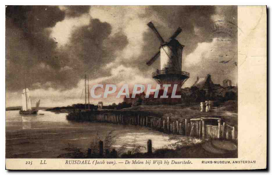 CPA Moulin a vent Ruisael Rijks Musuem Amsterdam