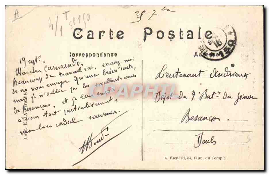 Le Moulin d'Heruterne — Pas-de-Calais — A.R. visa Paris 60 — Reverso