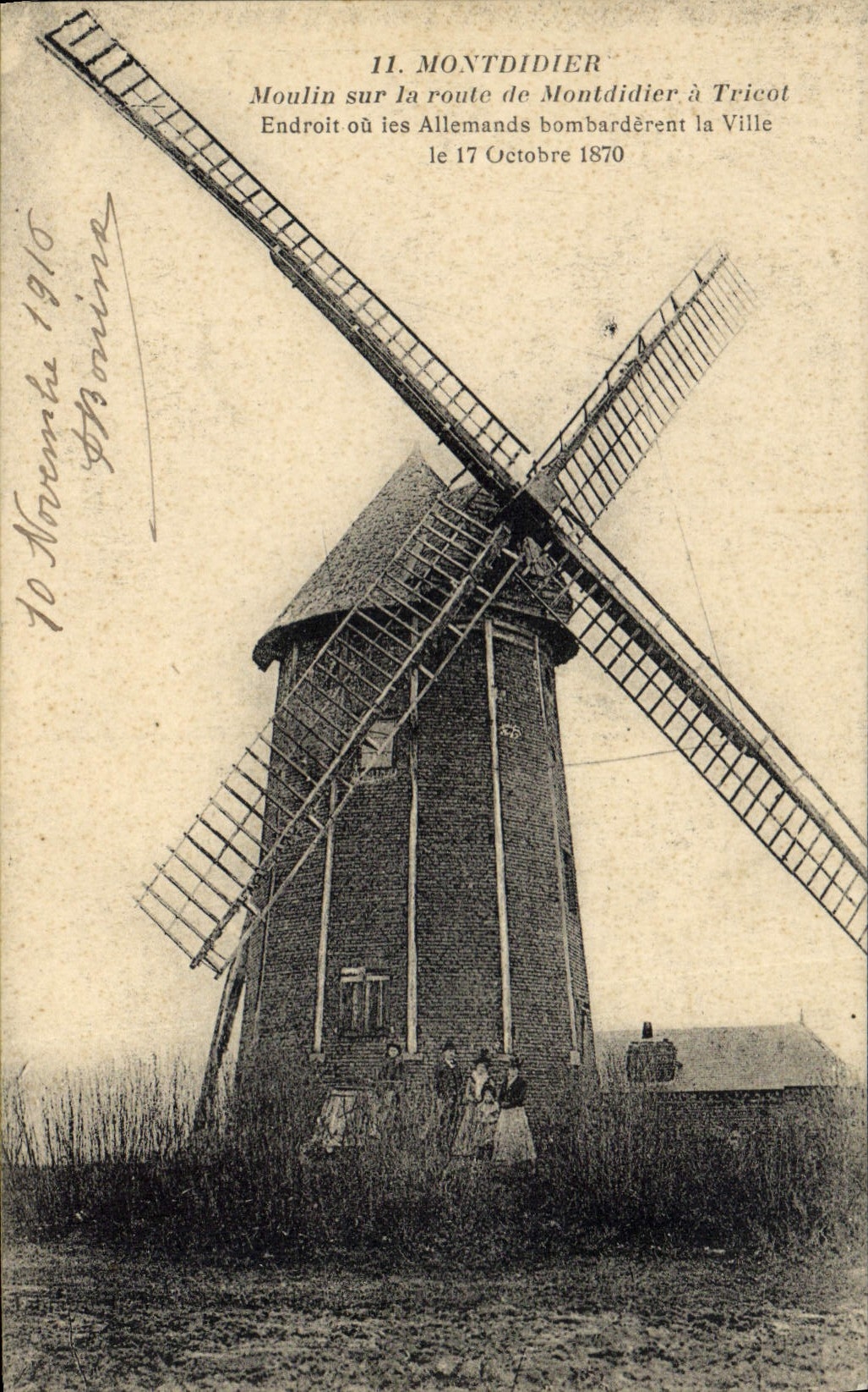 Moulin sur la route de Montdidier à Tricot — Montdidier, 17 octobre 1870 — Photo-type Rundbiller, n°11