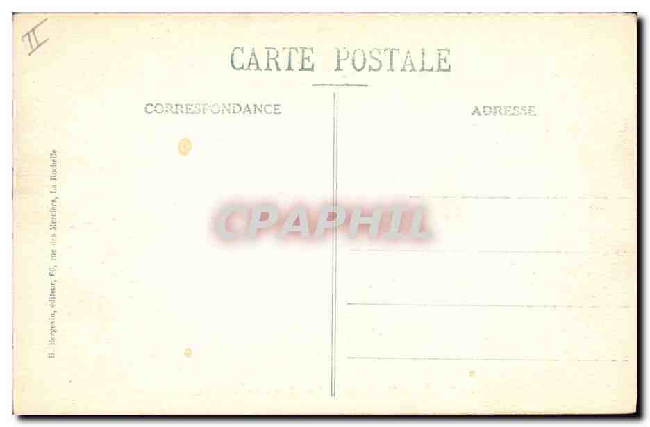 Royan - Departure of a Boat at Dusk — H. Bergévin, Publisher, La Houssière — Back