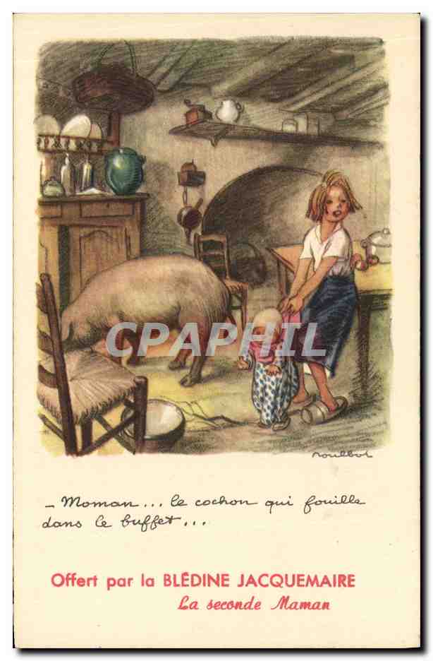 CPA Fantaisie Illustrateur Poulbot Cochon Porc