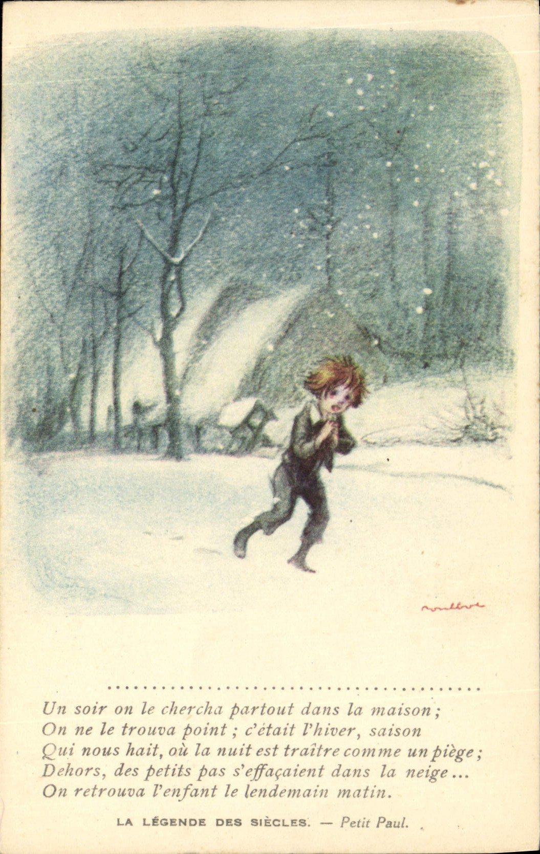 CPA Fantaisie Illustrateur Poulbot Victor Hugo La legende des siecles Petit Paul