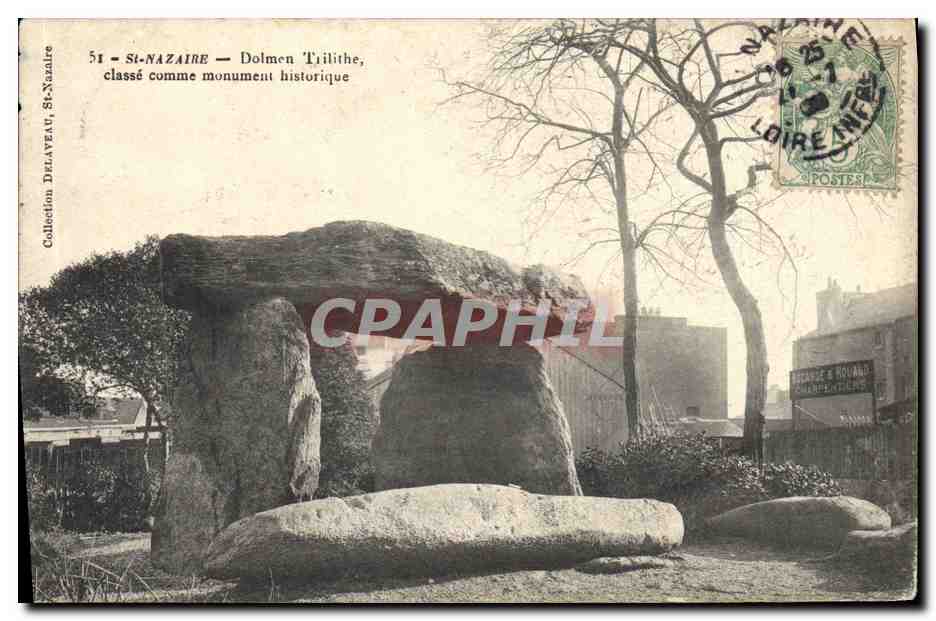 CPA Dolmen Menhir St Nazaire Dolmen Trilithe 