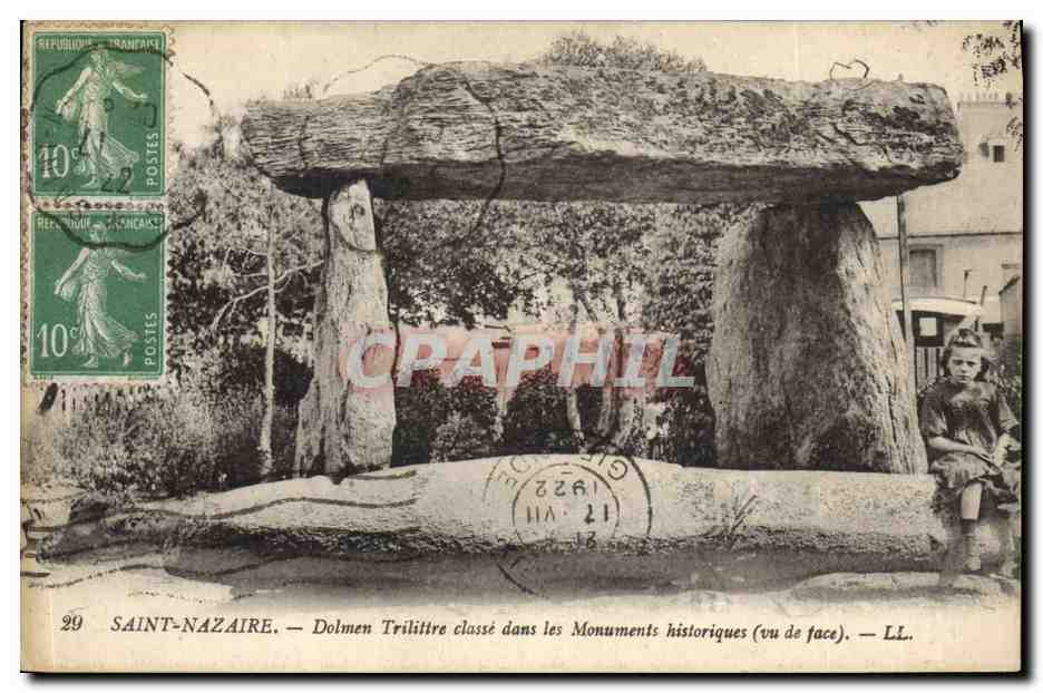 CPA Dolmen Menhir Saint Nazaire Dolme trilittre Enfant