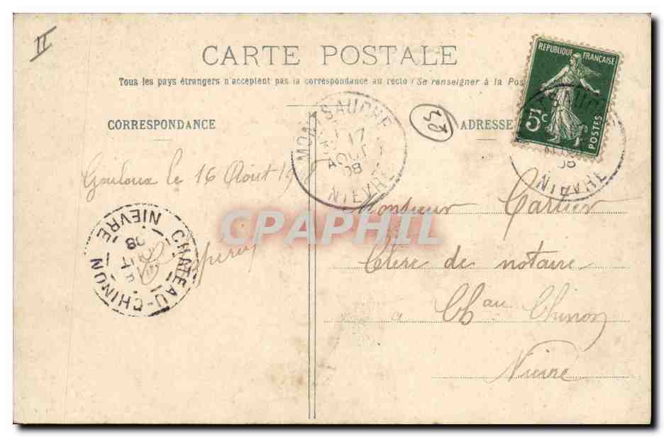 CPA Dolmen Menhir Dolme Chevresse Morvan — Rückseite