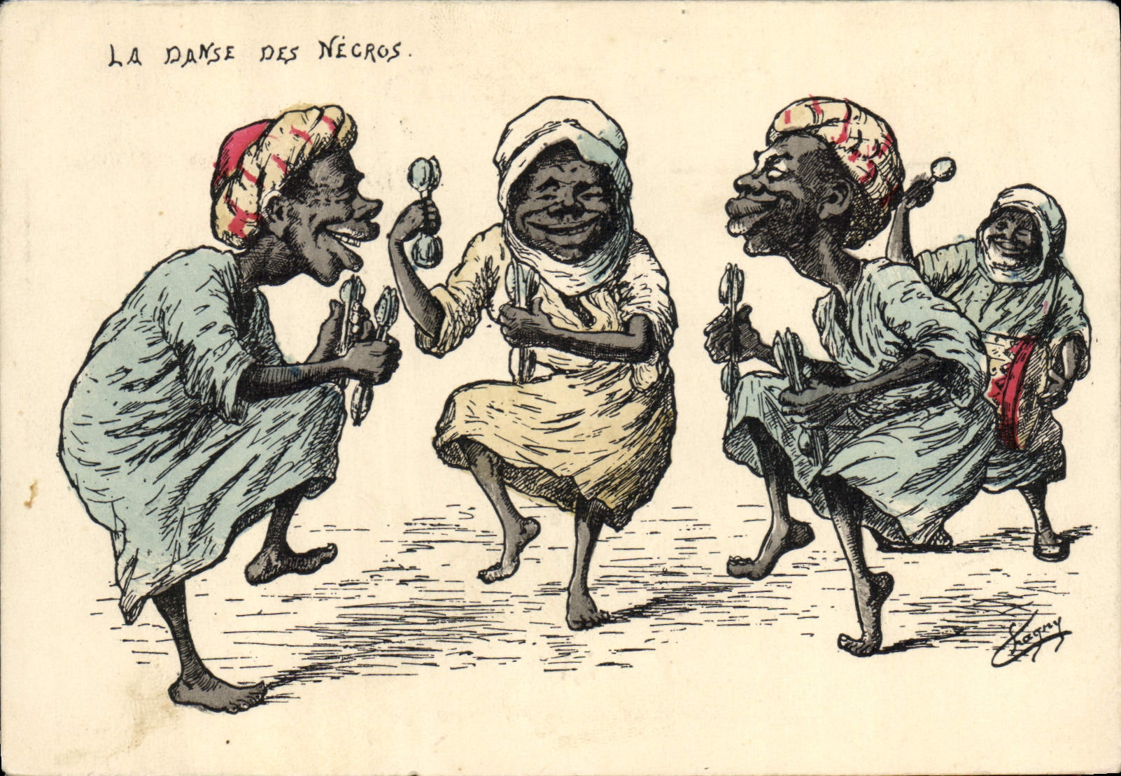 CPA Fantaisie Illustrateur Afrique du Nord La danse des niegros 