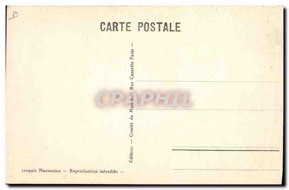 CPA Fantaisie Illustrateur Afrique du Nord Un Askri du Tabor — Rückseite