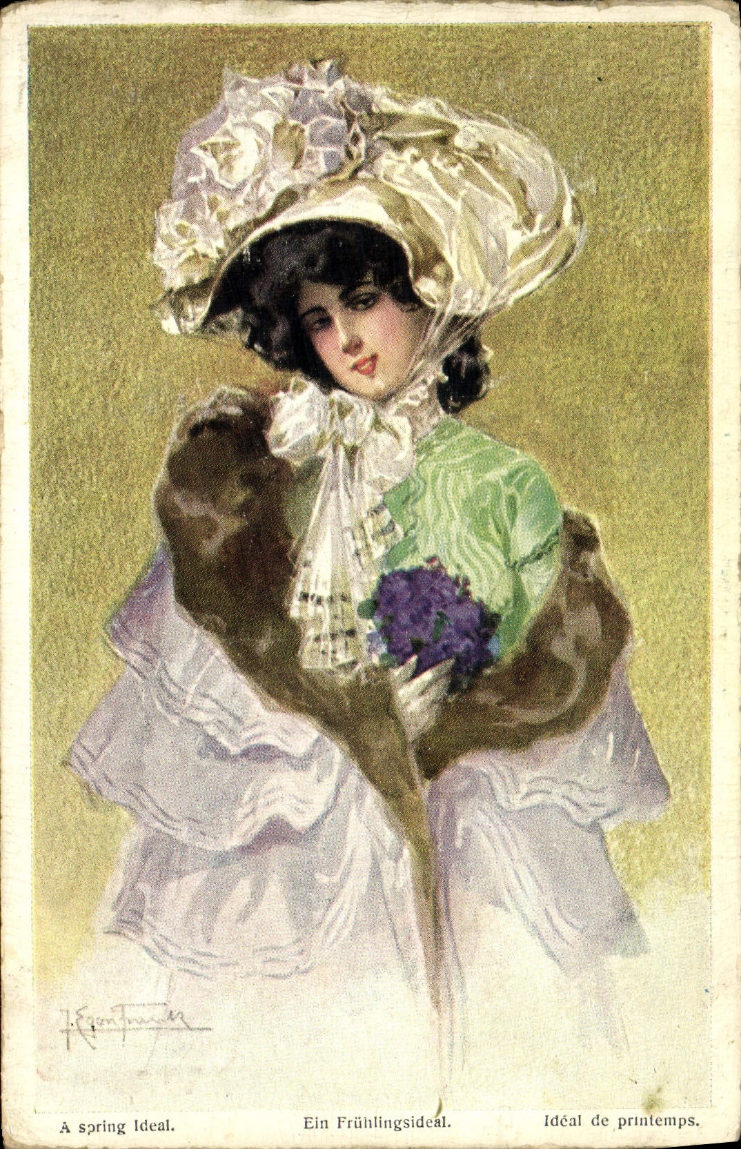 CPA Fantaisie Illustrateur Femme 