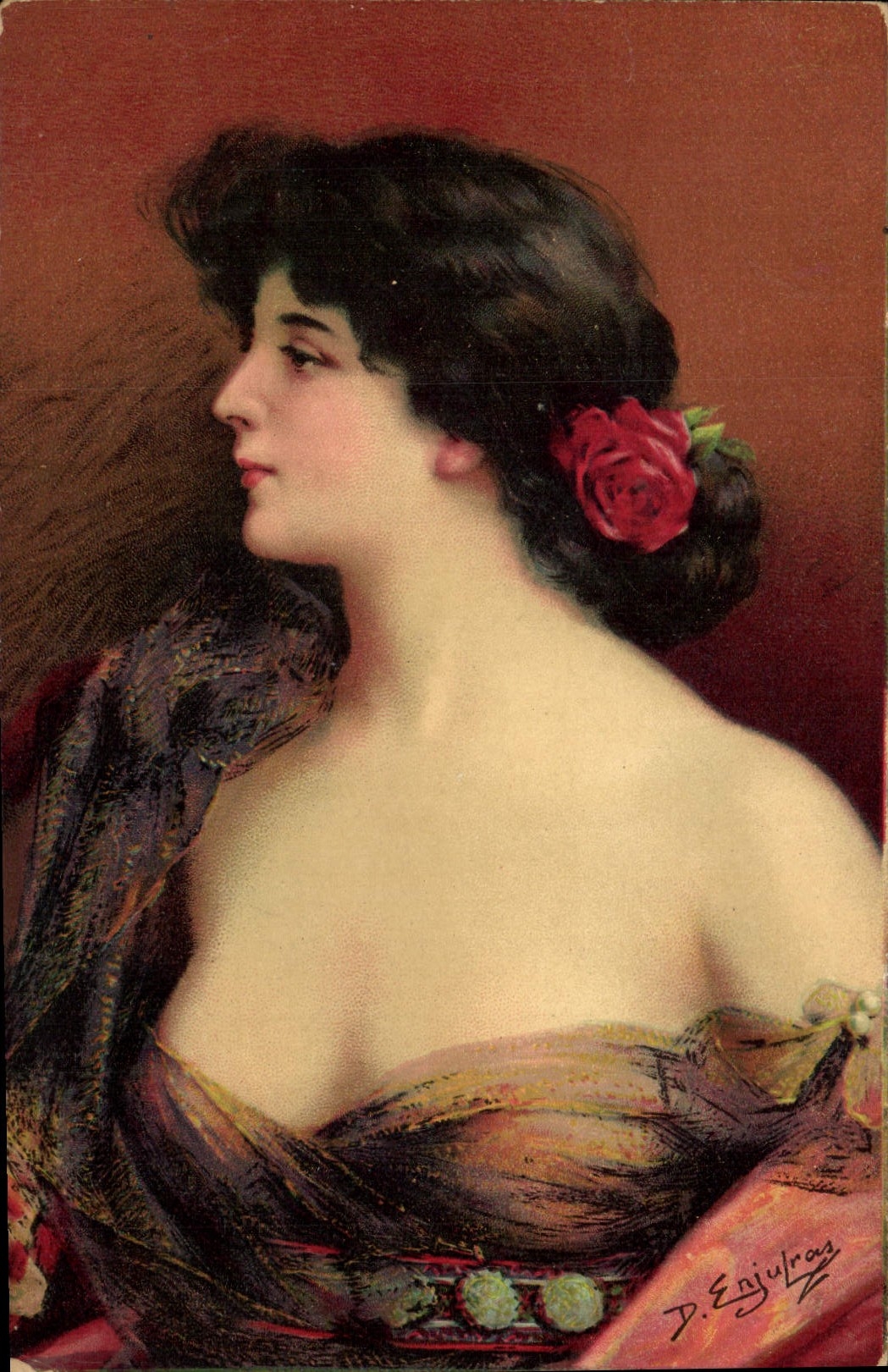 CPA Fantaisie Illustrateur Enjulras Femme
