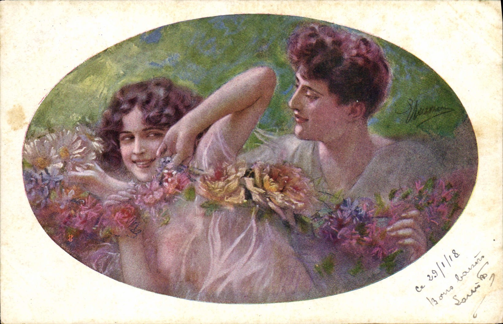 CPA Fantaisie Illustrateur Femmes