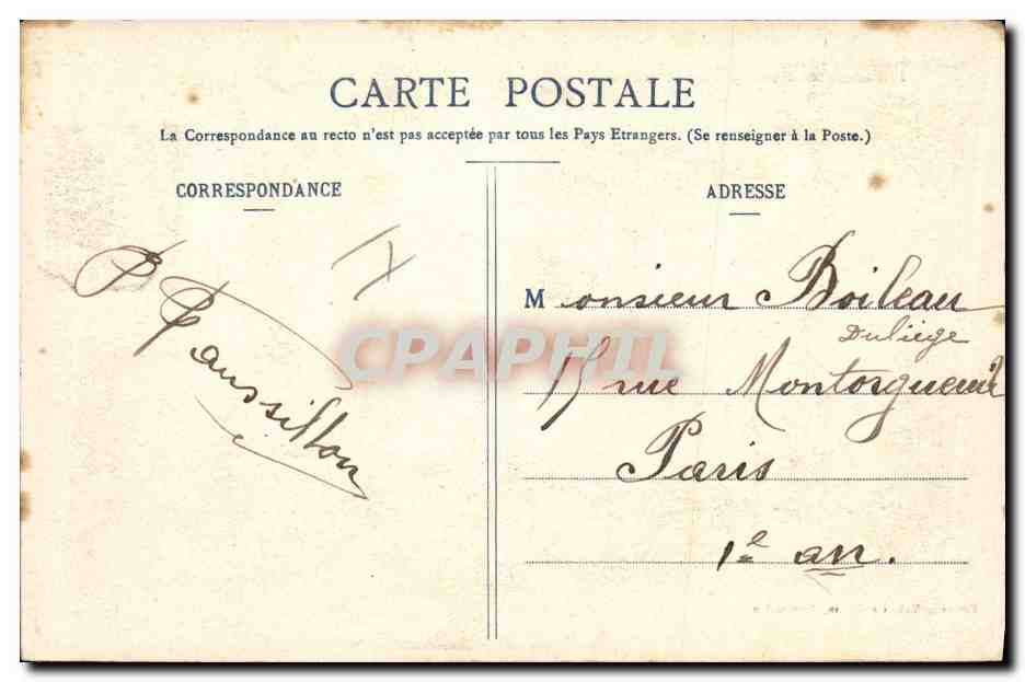 Camp de Châlons — La Plaine (Vue prise du Phare Sud de la Batterie d'Expériences) — Éditeur : Phototypie Dufour, Rouen — Rückseite