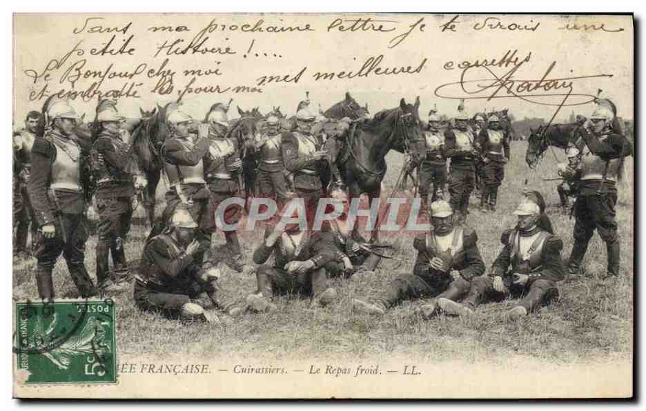 Cuirassiers français — Le Repas froid — LL.