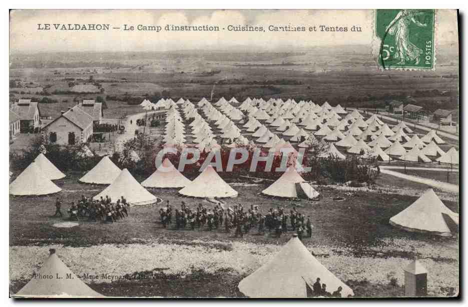 CPA Fantaisie Militaria Le Valdahon Le camp d'instruction Cuisines Cantines et tentes