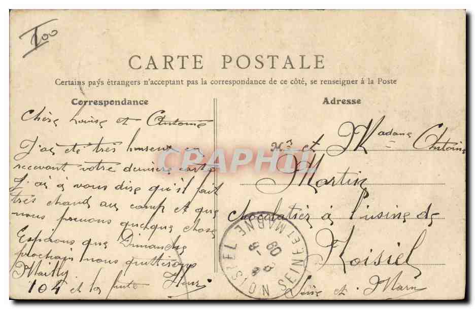 CPA Fantaisie Militaria Camp de Mailly Un coin du campement  — Rückseite