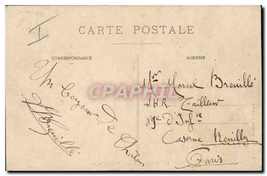 CPA Fantaisie Militaria Camp de Chalons Vue des tentes — Verso