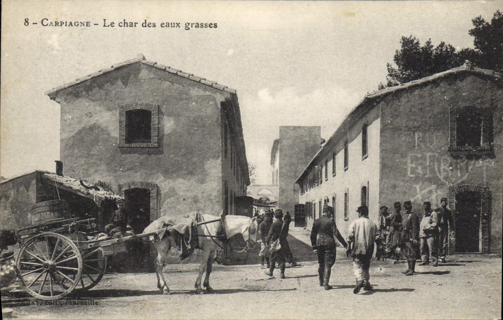 CPA Fantaisie Militaria Carpiagne Le cahr des eaux grasses