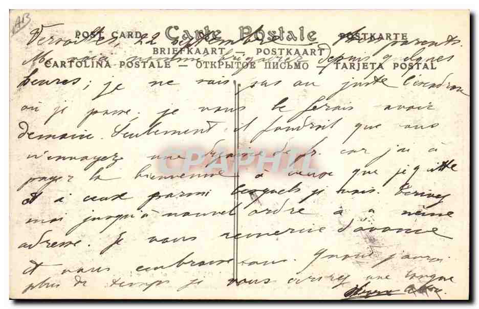 CPA Fantaisie Militaria Grandes Manoeuvres de l'Ouest Avant garde d'infanterie et dirigeable militaire Zeppelin — Rückseite