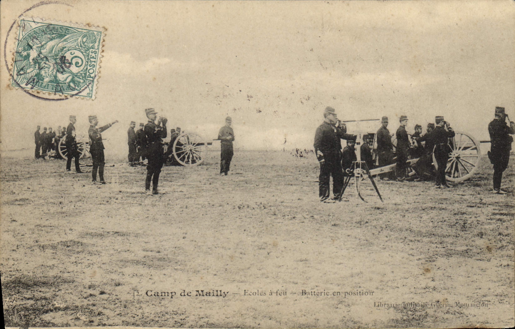 Camp de Mailly — Ecoles à feu — Batterie en position — Librairie Militaire Guérin, Voulangon